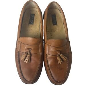 GH Bass Tassel Loafers Leather Dress Casual Shoes Mens 11M Brown Preppy Classic
